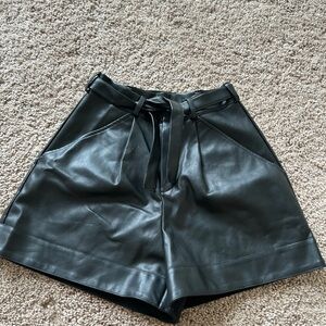 Victoria's Secret Black Pleather High Waist Shorts